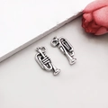 Antique silver trumpet charm pendant for DIY necklace and jewelry making - Antique Silver Horn 17*7mm (15759)
