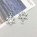 Silver snowflake alloy pendants for DIY jewelry making with delicate cutout design - Christmas Snowflake (13884)