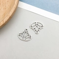 Antique silver alloy lotus flower charms for DIY jewelry making necklaces - Hollow Yoga Lotus (9050) / 14x16mm / Antique Silver