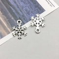 Silver vintage alloy snowflake charms with textured finish for DIY jewelry crafts - Christmas Snowflake (13885)