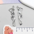 Antique silver skeleton charm pendant for DIY jewelry making, 4.4cm length skull design - Antique Silver Hanging Skull Style (5592)