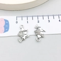 Antique silver finish witch riding broomstick metal alloy pendant for DIY jewelry - 10*16mm / Antique Silver Small Witch (8705)