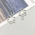Silver alloy snowflake charms for DIY jewelry making with two pieces and metal rings - Christmas Snowflake (14027)