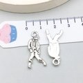 Antique silver zombie pendants in metal alloy for DIY Halloween jewelry making - 13*26mm / Antique Silver Little Devil (10864)