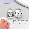 Vintage silver skull alloy pendant charms for DIY jewelry making 2cm height - Antique Silver Skull Style (15157)