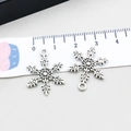 Detail of vintage silver snowflake alloy pendants for DIY jewelry with measurement scale - Christmas Snowflake (8394) / 17*23mm