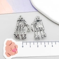 Retro silver skeleton hand charms made of alloy for Halloween jewelry making - Antique Silver Bone Hand Style (15158)
