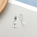 Αντίκ ασημένιο μενταγιόν βιολί για DIY βραχιόλια και κολιέ κατασκευή κοσμημάτων - Σχήμα Κιθάρα (11207) / 8x20mm / Αντίκα Ασημί