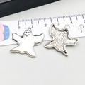 Antique silver ghost charm pendant in spider web style for DIY jewelry making - 1 Piece Antique Silver Ghost (10881)