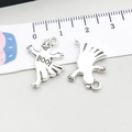 Antique silver ghost charm with BOO engraving and ruler showing 2.5cm size - 1 Piece Antique Silver Ghost (10884)