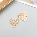Ciondoli a cuore cavo dorati con design a rete e anello per creazione gioielli fai-da-te - Cuore Traforato KC Oro 19*18mm (17669)