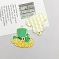 Pendentif trèfle et chapeau en alliage pour création de bijoux St Patrick DIY - Chapeau Trèfle en Émail Vert (25*25mm)