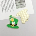 Pendentif trèfle de la Saint-Patrick en émail vert avec finitions dorées - Chapeau en Émail Vert (23*24mm)
