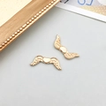 Ciondolo a cuore con ali in lega dorata KC per bracciali e collane fai-da-te - Ala KC Oro 7*19mm (17678)