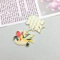 Enameled heart charm with yellow bird and Awesome Mama text for DIY jewelry making - Enamel Blue Magpie (18538)