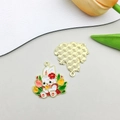 Pendentif lapin en émail avec fleurs tulipes pour création de bijoux DIY colorés - Lapin Tulipe