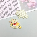 Enamel swallow bird charm with heart and I Love You Mom message for DIY jewelry making - Enamel Red Magpie (18540)
