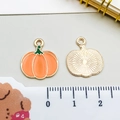 Cartoon Kürbis Emaille Anhänger in Orange für DIY Schmuckherstellung und Halsketten - 15*17mm / Oranger Kürbis
