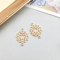 Ciondolo connettore a stella solare dorata per braccialetti e collane fai-da-te - Collegamento Esagramma Traforato KC Oro 15*10mm (17694)
