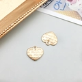 Ciondolo a cuore dorato con incisione love you per creazione gioielli DIY - Lettere Love You Cuore KC Oro 12*14mm (17692)