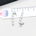 Antique silver candy cane pendant in alloy with spiral texture and top hanging loop - Christmas Candy Cane (4001) / 10*27mm