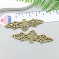 Pair of antique bronze bat pendants with hollow patterns, 55mm wingspan for DIY jewelry - Large Bat (1788)