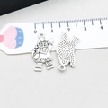 Antique silver Santa Claus pendant charm with textured back for DIY jewelry making - Santa Claus (7743) / 12*23mm