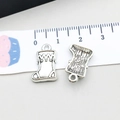 Antique silver alloy boot pendant charm for DIY jewelry making Christmas accessories - Christmas Shoe (8842) / 11*17mm