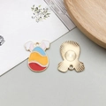 Colorful Easter egg pendant with bunny ears and wavy enamel details for DIY jewelry - Wavy Pattern Egg (18600)