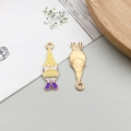 Halloween gnome charm with BOO text and yellow star hat for DIY jewelry making - Yellow Hat Gnome Charm (18606)