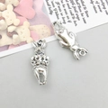 Antique silver zinc alloy Easter bunny pendant charms for DIY jewelry and earring making - Antique Silver Multi-Pose Bunny Style (8338)