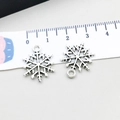Silver alloy snowflake charms with 20mm diameter scale measurement for DIY jewelry making - Christmas Snowflake (19052) / 19*15mm