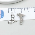 Antiek zilveren tovenaar op bezemsteel bedeltjes voor DIY Halloween sieraden maken - Wizard (10887) / 14x18mm