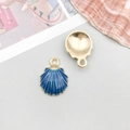 Blauwe emaille schelphanger in goudkleur voor DIY sieraden maken accessoires - Blauwe Emaille Schelp