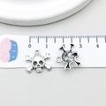 Antiek zilveren schedel en gekruiste knekels hanger voor Halloween DIY sieraden maken - Skelet (10888) / 15x10mm