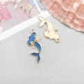 Blauwe emaille zeemeermin hanger met gouden afwerking voor DIY-sieraden maken - Blauw Emaille Zeemeermin
