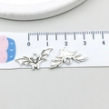 Antiek zilveren vleermuis hanger voor DIY sieraden met liniaal voor maataanduiding - Vleermuis (15161) / 21x9mm