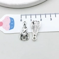 Antieke zilveren vleermuis hanger voor Halloween DIY sieraden met realistische vleugeltextuur - Vleermuis (16945) / 10x20mm