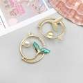 Zeemeermin hangers van legering met groen emaille en parels voor DIY sieraden maken - Blauw Emaille Kunstparel Zeemeermin Staart