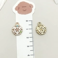 Detailed close-up of colorful enamel and gold snowflake charms for DIY jewelry making - Rhinestone Christmas Snowflake (12524) / 1 Piece (13x16mm)
