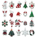 Set van 20 diverse kerstbedeltjes van emaille voor het maken van DIY-sieraden en kettingen - Gemengde 20 Emaille Kerstserie (SN975)