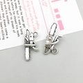 Pendentifs tronçonneuse en alliage argent antique pour accessoires bijoux DIY - Tronçonneuse en Argent Antique