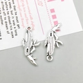 Paire de pendentifs outils pliants en argent vintage pour création de bijoux DIY - Couteau Multi-usage en Argent Antique