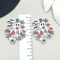 Geist mit Blumenmuster Acryl Halloween Anhänger mit Lineal für 3,5 cm Größe - Stil Spinnennetzgeist (19316)