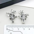 Pendentif lapin Alice en alliage argent antique pour bijoux DIY 25x20mm - Style Lapin Jouant de la Trompette (8344)