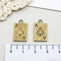 Vintage bronze Ace of Spades charms for DIY jewelry making in antique finish - Antique Bronze Poker Card A (309)