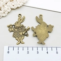 Antiek bronzen konijnenhanger in vintage stijl voor DIY sieraden maken - Antieke Bronzen Alice Konijn (2794)