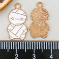 Pendentif momie d'Halloween en alliage doré avec émail blanc et mesure de 18 mm - Zombie Blanc (14000)