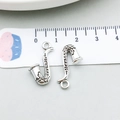 Silver saxophone alloy pendant charms for DIY jewelry making in a 2-piece set - Antique Silver Saxophone (9164) / 16*24mm