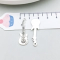 Antique silver electric guitar pendant charm for DIY jewelry making 3.1cm length - Antique Silver Guitar (10789) / 12*31mm